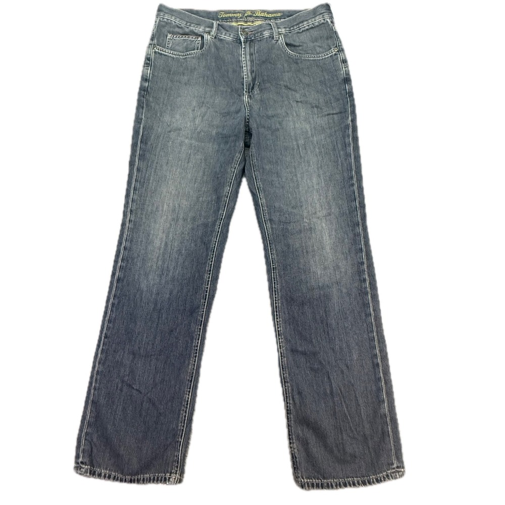 Tommy Bahama Jeans Mens 36 Blue Classic Fit Straight Leg Tencel Cotton Blend